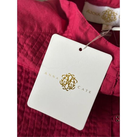 NEW ANNA CATE CAITLYN DRESS size M Bright Red Long Sleeve Poplin $278 - Picture 7 of 8